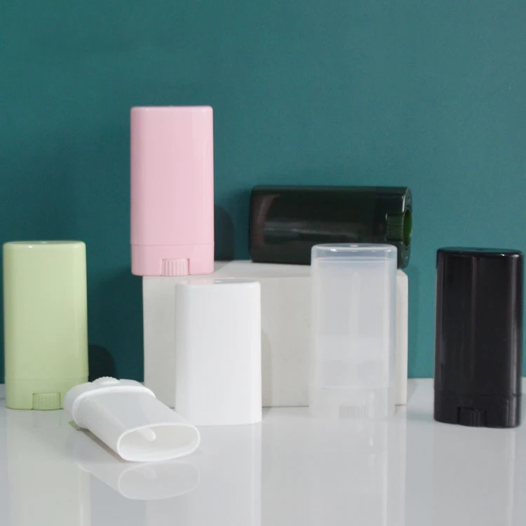 Custom 15g Flat Gel Deodorant Container Lip Balm Container Screen Printing Mini Clear Deodorant Stick Tube  for Personal Care