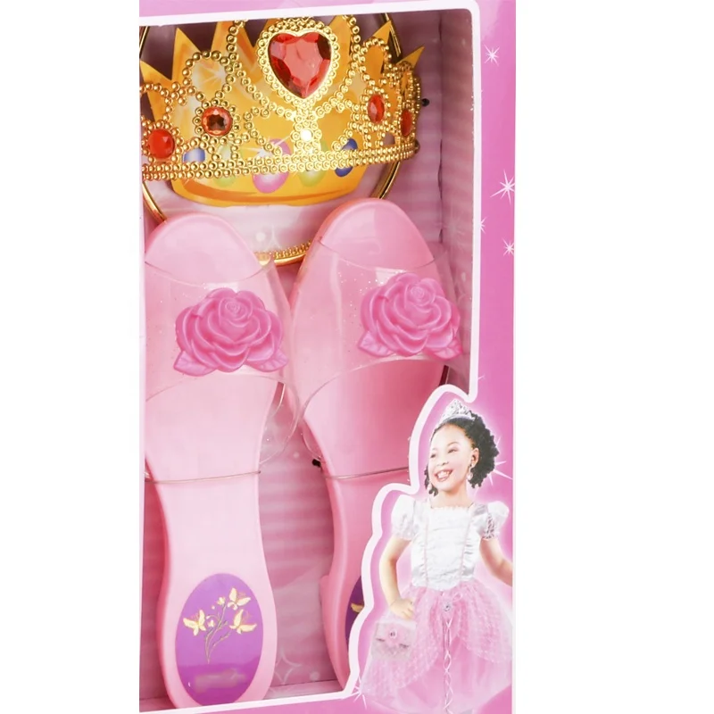 Fashion Girls Princess Suit Toys Role Play Collection Set Princess Dress up and Play Shoes  for Kids Toys