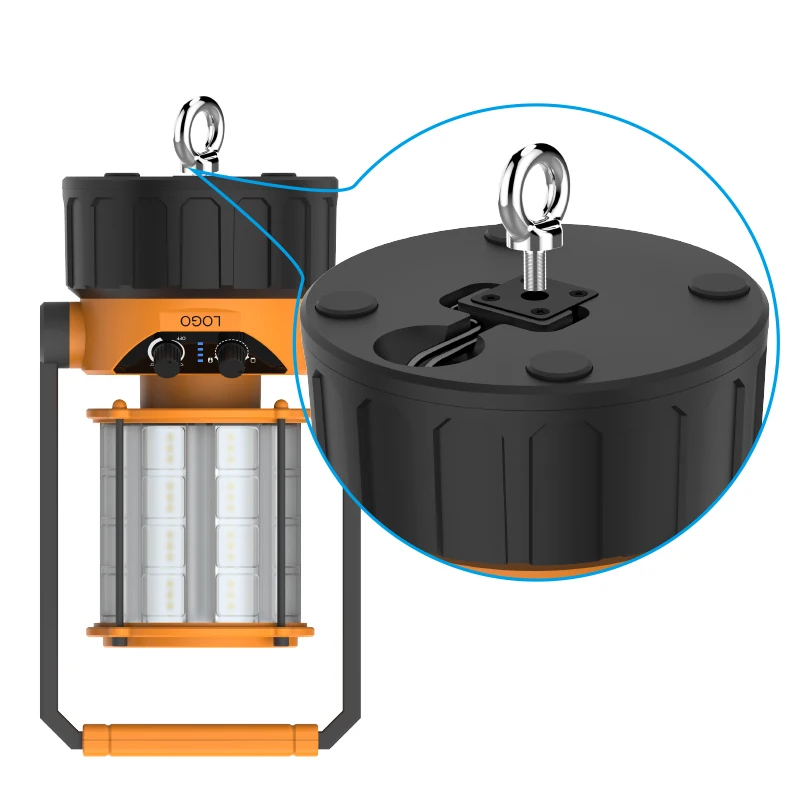 Factory Wholesale 48w Spotlight Built-in 18650 battery pack rechargeable Warning light portable camping lamp led