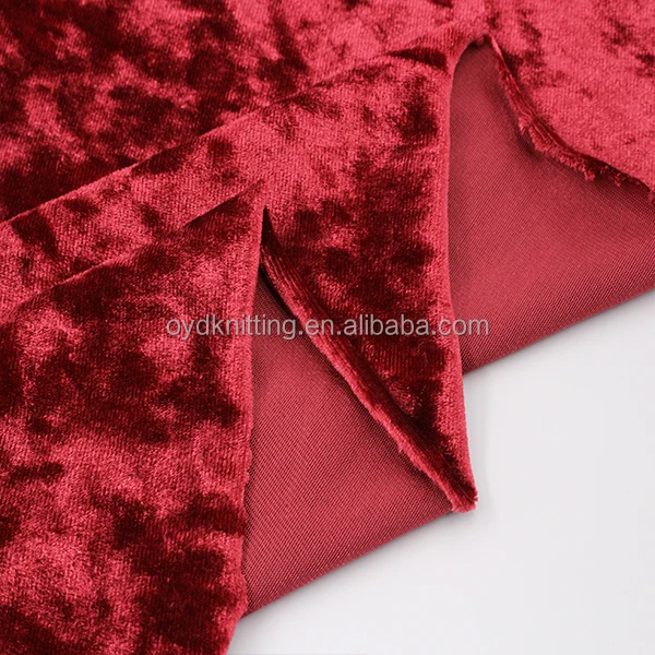 Eco-friendly Crushed Velvet Fabric 0.5mm Pile Height Spandex Korea Velvet From China