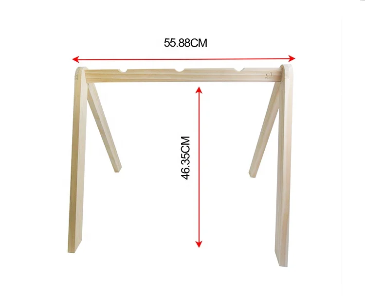 Natural Wood Newborn Gift Wooden Baby Play Gym With Mat, Baby Play Gym Frame Baby Play Gym Toy