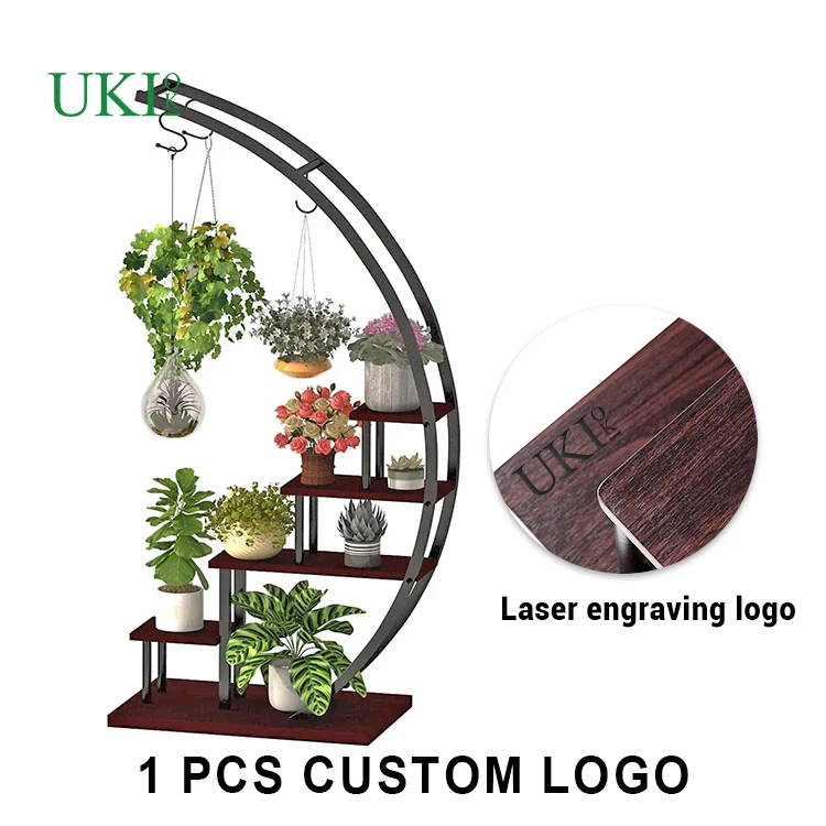 New arrival Semicircle Flower Display Stand Multi-Layer House Decoration Indoor Floor Plant Stand