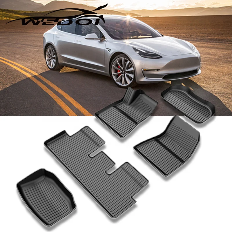2023 New Floor Mats For Tesla Model 3  Customized  All Weather 3D Car Mats Back Seat Cover Mats Car Accessories