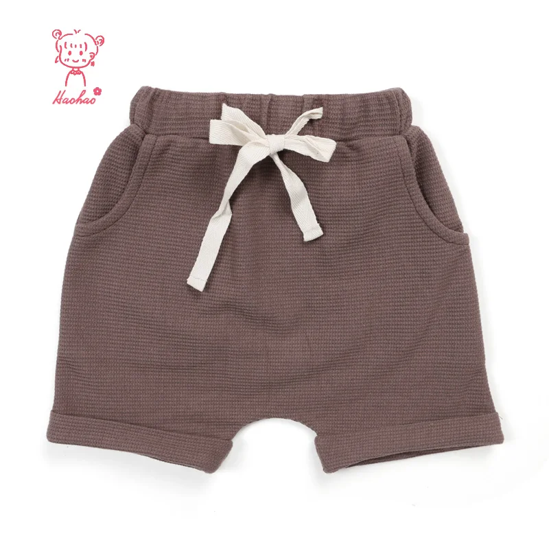 
Wholesale Newborn Baby Clothes Waffle Solid Color Stretch Summer Baby Shorts 