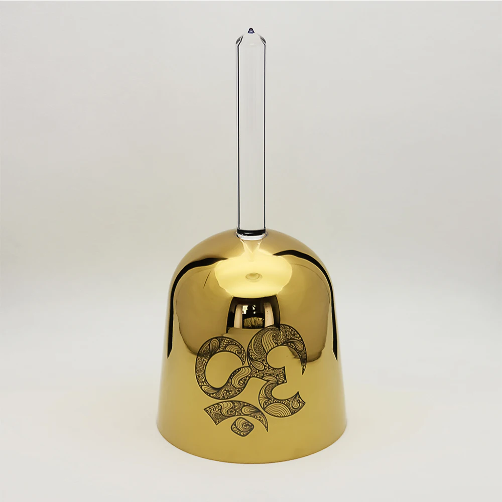 BEST Hand-Held crystal singing bowl  with  suede mallet Sound Healing 432 HZ 440 HZ 3' - 9' C D E F G A B Note Chakra energy