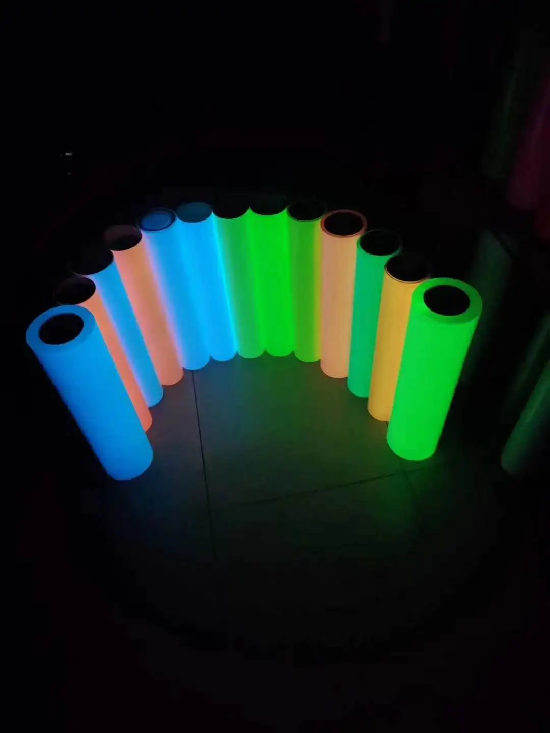 Custom PU glow in the dark heat transfer luminous vinyl for t-shirts garments