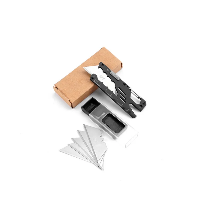 Quick-Change Stainless Steel Pocket Utility Knife Blade Retractable Portable Titanium EDC