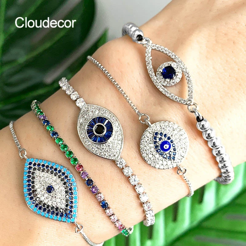 Модный новый регулируемый для женщин набор часов посеребренный многослойный браслет набор синих браслетов из циркония браслет для тенниса