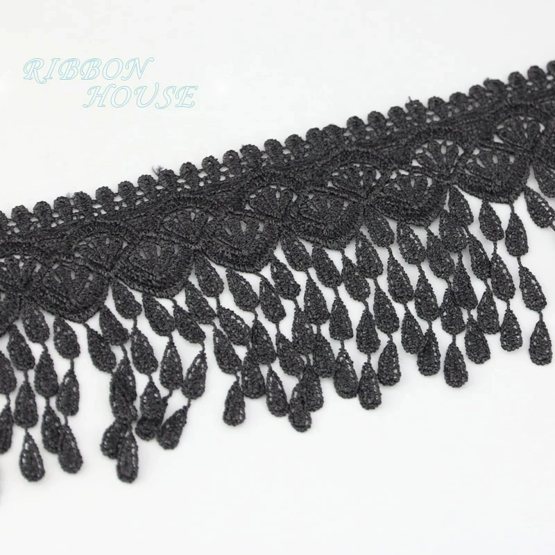 (1 Yards/roll)70mm White Black Silk Net Lace Fabric Ribbons Trim DIY Sewing Handmade Craft Materials Wholesale