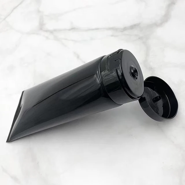 Hengjian 100g 200g Black Face Cleanser Plastic Cosmetic Makeup Tube Packaging For Hair Conditional And Body Lotion Eye Cream