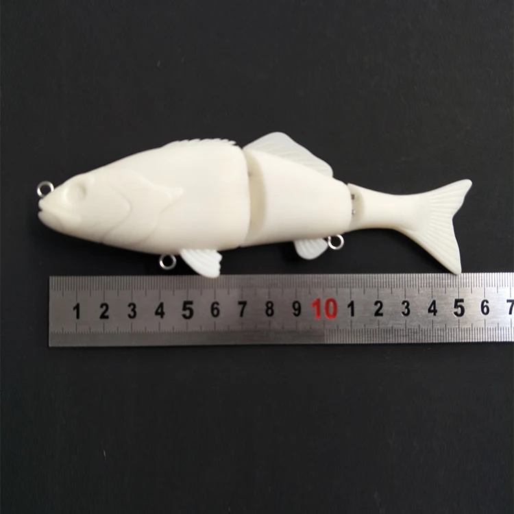 Wholesale 6' /47g 3 Segmented Perch Bass Unpainted Lures Blank Lures body Swimbait