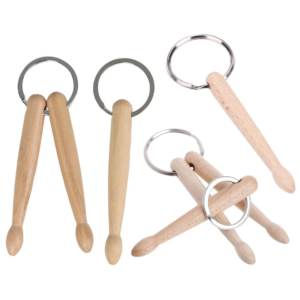 Mini Wood Drumstick Keychains With One Stick And Two Sticks Drumstick Keychain Drummer Keyrings Drum Stick Gift Wooden Ornament