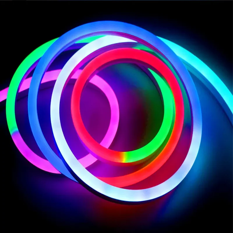 Dreamcolor RGBIC LED Neon Strip 12V 24V Rainbow Chasing Lights Tuya Smart WiFi BT Remote Control Flexible Neon Tape