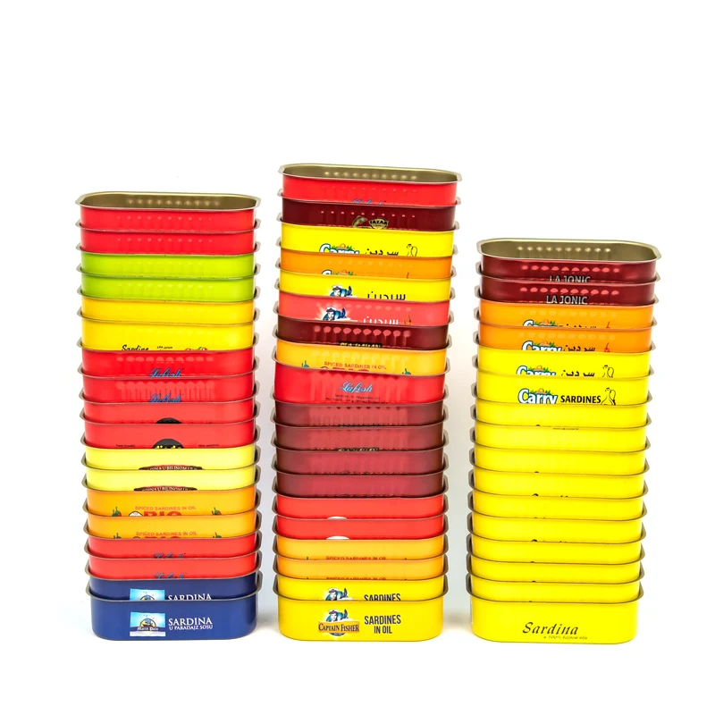 Металлическая упаковка от производителя пустые алюминиевые пищевые жестяные банки 2 шт. 1/4 Клубная баночка прямоугольная 125 г Клубная баночка для рыбы Сардины