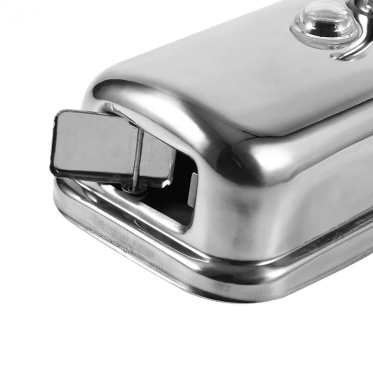 Wall Mounted Mirror Finishing Manual 500ml SUS304 Stainless Steel Soap Dispenser Shower Gel Container for Hotel School Hospital