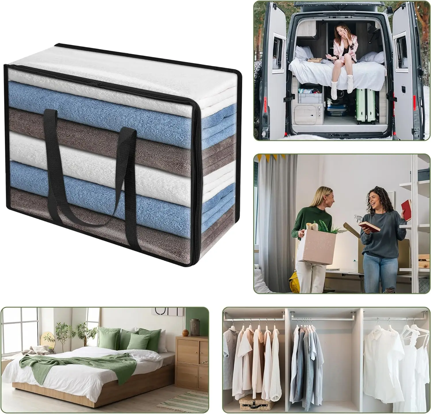 Wholesale Transparent PVC Plastic Zipper Bags for Pillow Quilt Packaging Bags with Handle Transparent Comforter Bag