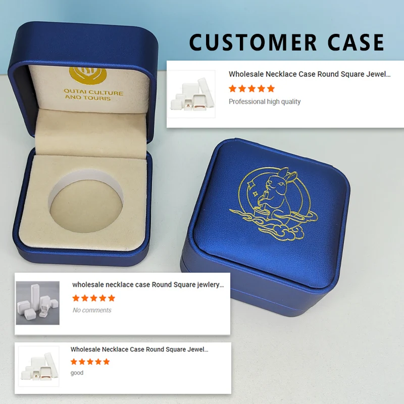 Factory Customized PU Leather Jewelry Box Ring Pendant Jewelry Box Bracelet Silver Luxury  Jewelry Packaging Box Printed LOGO