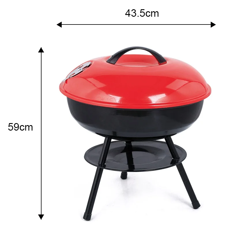 Factory Supply Outdoor Portable Camping Non-Stick Cast Bbq Smokeless Kettle Garden Weber  Trolley Charcoal Barbecue Grill