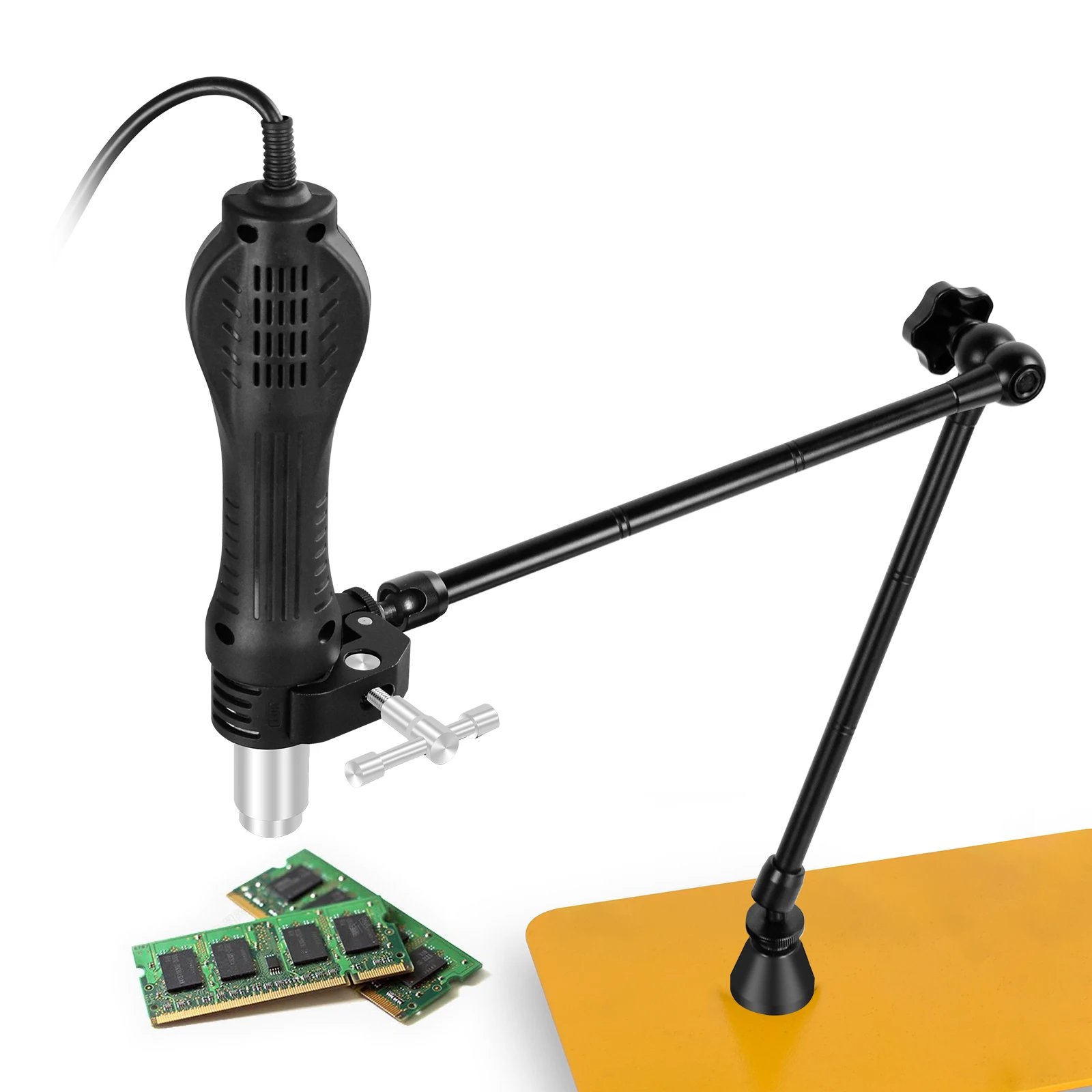 Long Handle Adjustable PCB Clip Magnetic Base Welding Third Hand Heat Gun Holder Hot Air Gun Stand Soldering Station Tool