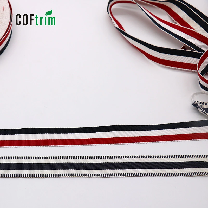 Фабричная оптовая продажа 100% Полиэстеровая полосатая корсажная лента высокого качества модная тканая для шляп