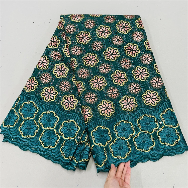 Yipin Latest Swiss Lace Fabric Switzerland Brode 100% Cotton Tissus Swiss Voile Lace