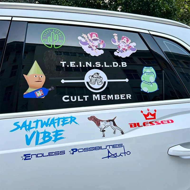 Custom Brand Logo Printing Waterproof UV Resistant Vehicle Car Decals Die Cut Window Vinyl Transfer Outdoor Bumper Car Stickers