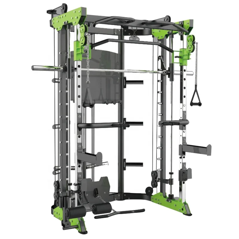 Multi-Function Home Gym Equipment Power Squat Rack & Smith Machine for Shoulder Chest Leg Press All-In-One Fitness Station