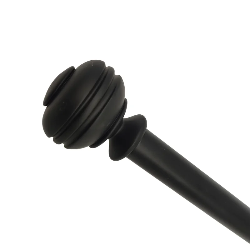 Professional custom black curtain rod accessories resin curtain rod expandable curtain rod with round for apartments