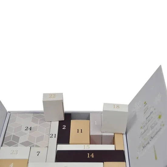 Custom Printed Cardboard Paper Gift Box Advent Calendar Beauty Cosmetic Packaging Box Countdown Ramadan