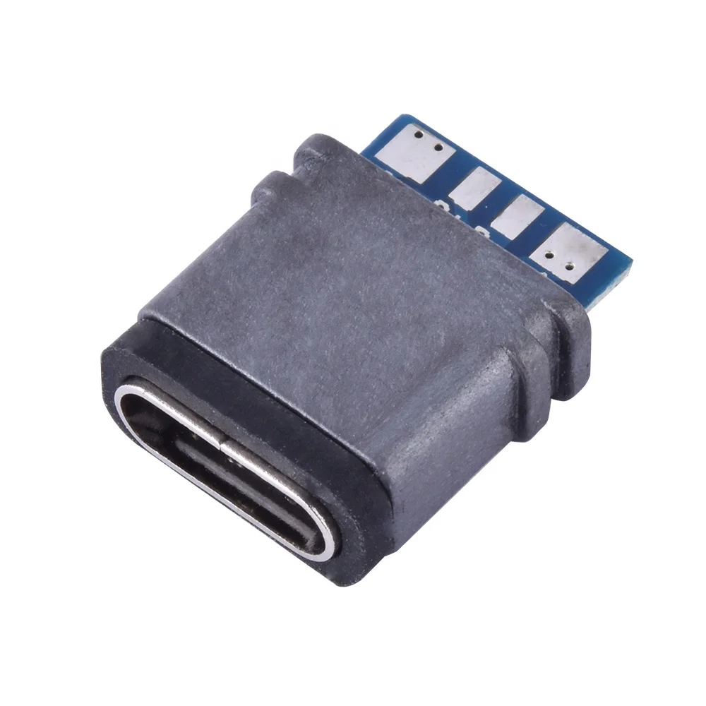 Welding Line Type Waterproof USB Type-C Female Connector