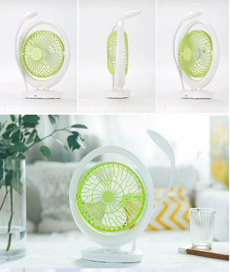 LED Light fan USB Rechargeable Cooling Wind Home Office Fans Electric student dormitory bedroom mini portable large wind fan
