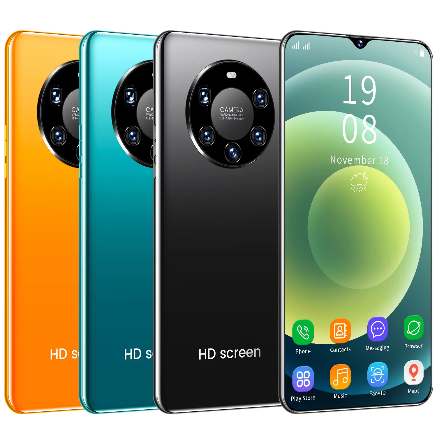 Wholesale OEM M40 Telephone 6.5 inch Smartphone 12GB+512GB Full Screen Mobile Phone Finger/Face Unclock Smart Phone