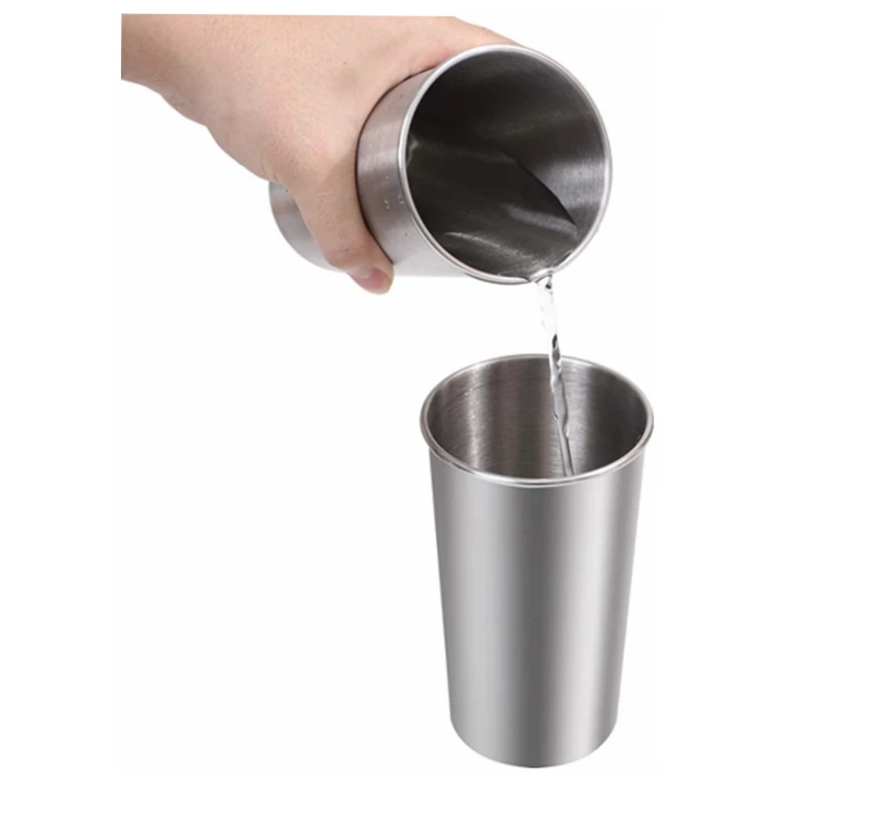 Hot Selling Stainless Steel Cups ,Metal Shatterproof Stackable Pint Drinking Cups for Adults or Kids