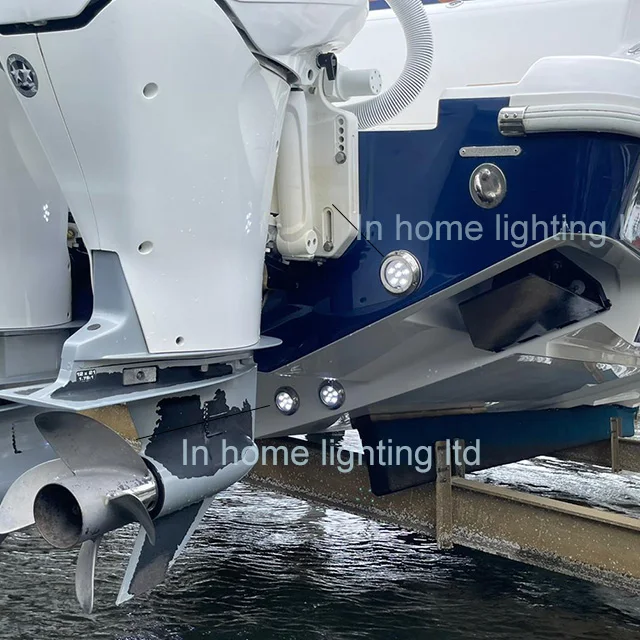 Blue 6-LED 36W  Underwater Boat Marine Transom Lights 316 Stainless Steel Pontoon Lights