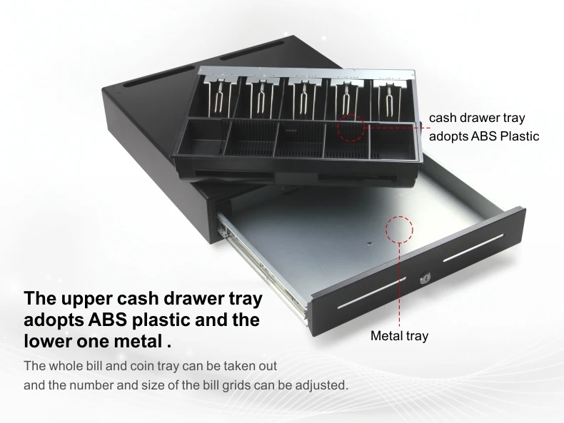 Metal Pos Cash Drawer Cash Register Drawer For Pos Systems Money Tray 460