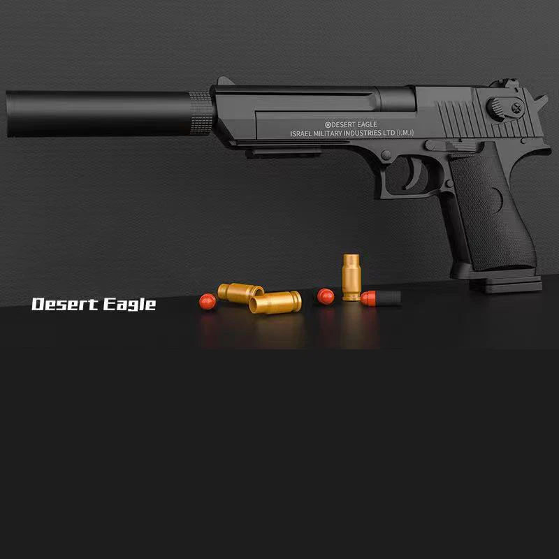 Игрушечный Пистолет Desert Eagle пистолет с глушителем игрушечный мягкими пулями для стрельбы на улице и в помещении игрушечные пистолеты