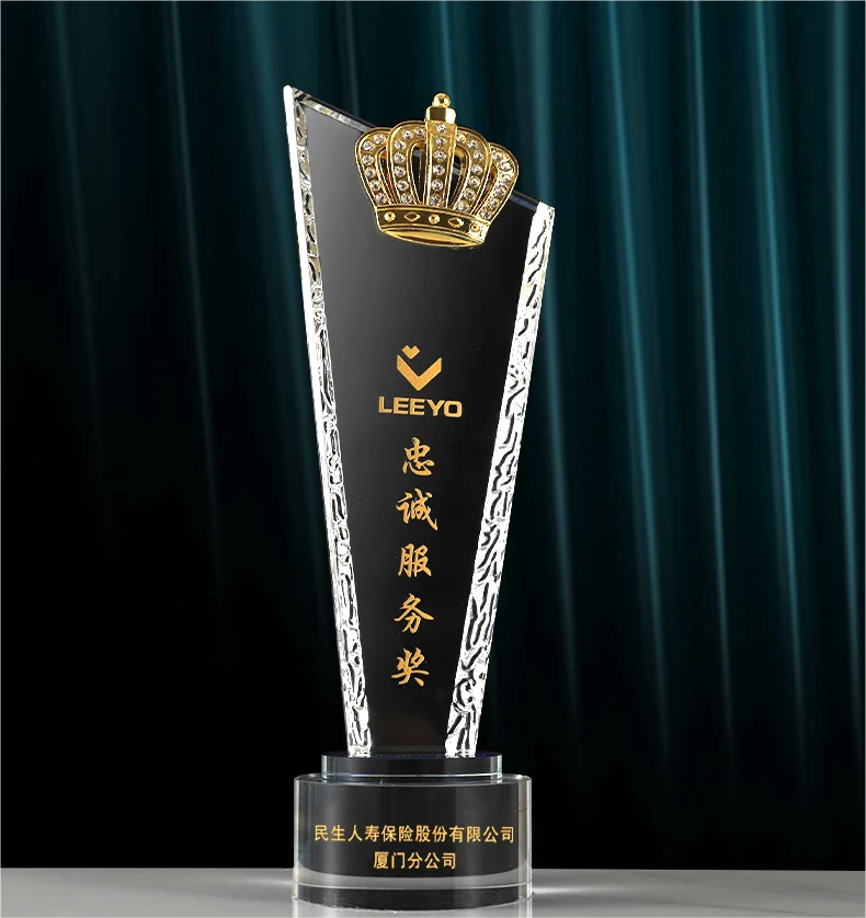 CR030 Custom Crystal Crown Trophy with High-Quality Metal Personalize Exquisite Star Crystal Trophy Award Trophy with Diverse Sh