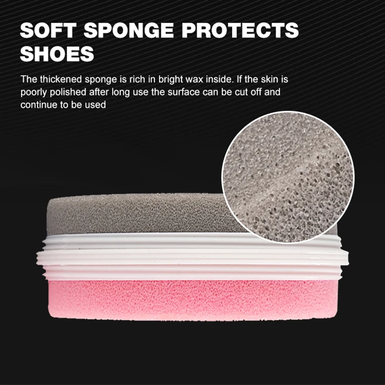 Custom Logo Portable Double-Sided Instant Shoe Shine Sponge Convenient OEM Shoe Care with Shoe Polish