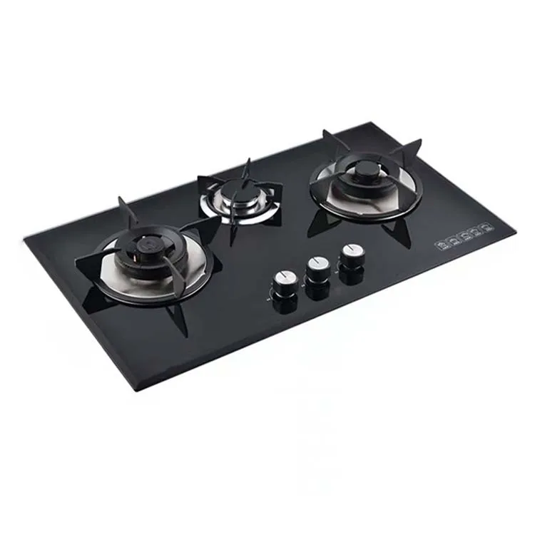 Wholesale Home Black Tempered Glass Gas Stove Multi Burner