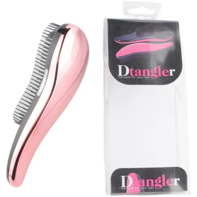 Professional Hair Extension Hair tyling brush Comb Electroplating Color Wet Wig Detangling Hair Brushes