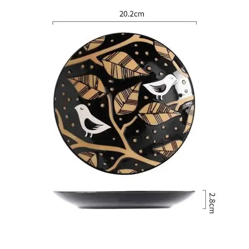 Hot Selling Handmade Japanese Ceramic Plate 8 Inch Dessert Ceramic Tableware