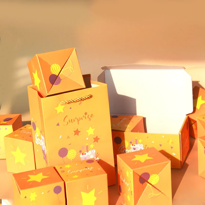 Mystery Exploding Surprise Customized Money Bomb Box 16 PCS Bouncing Cubes Boxes Valentine Confetti Gift Pop Up Box