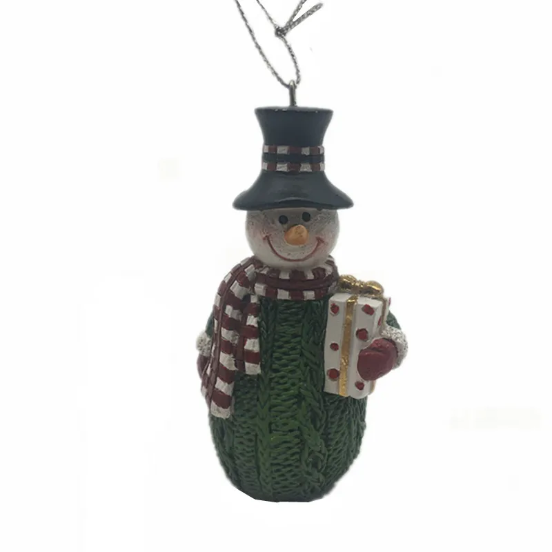 
Christmas Decoration Green Wool Scarf Hanging Snowman Statue Decorative Ornament Sculpture 