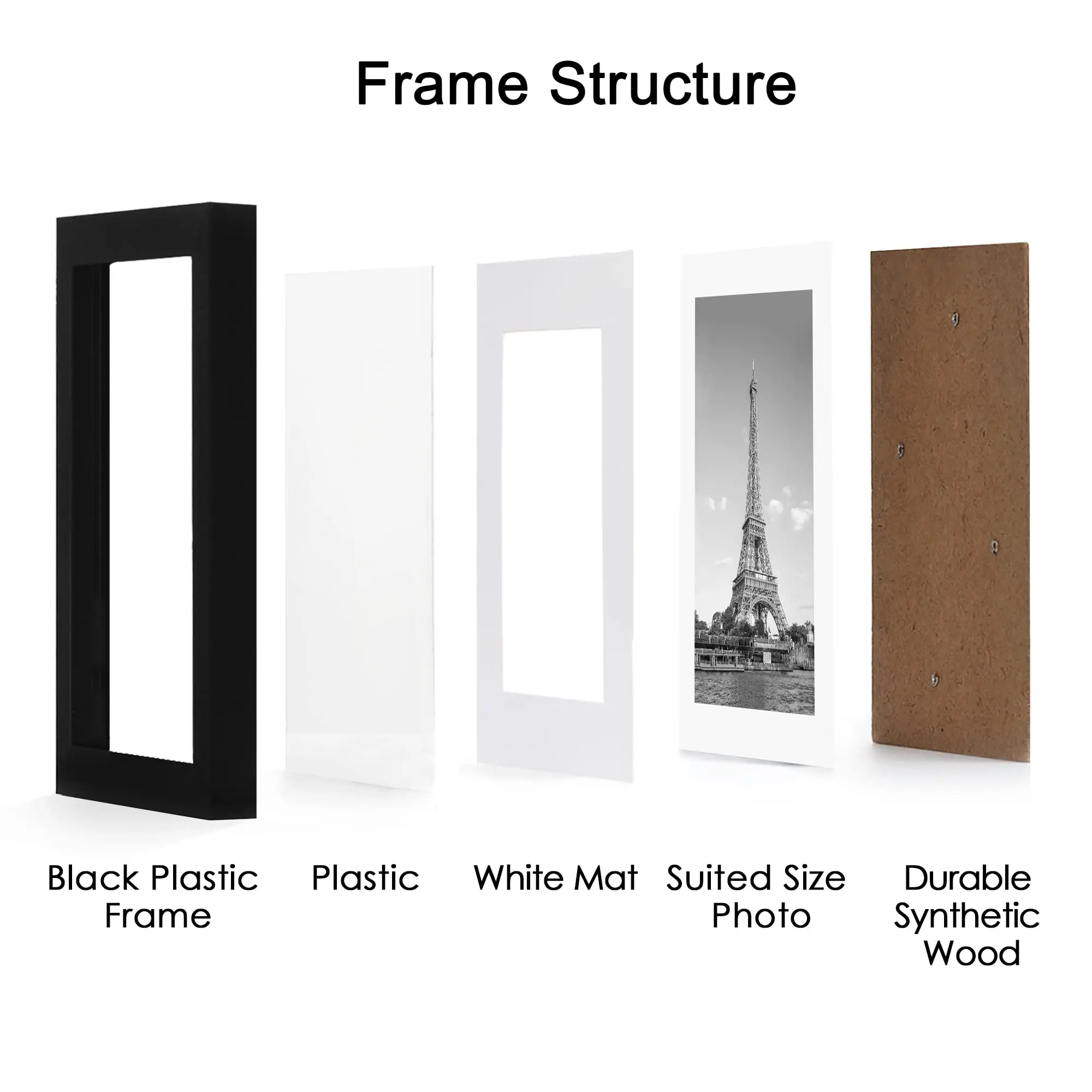 A1 A2 A3 A4in Black Picture Frame Wooden Photo Frame for Home Decoration