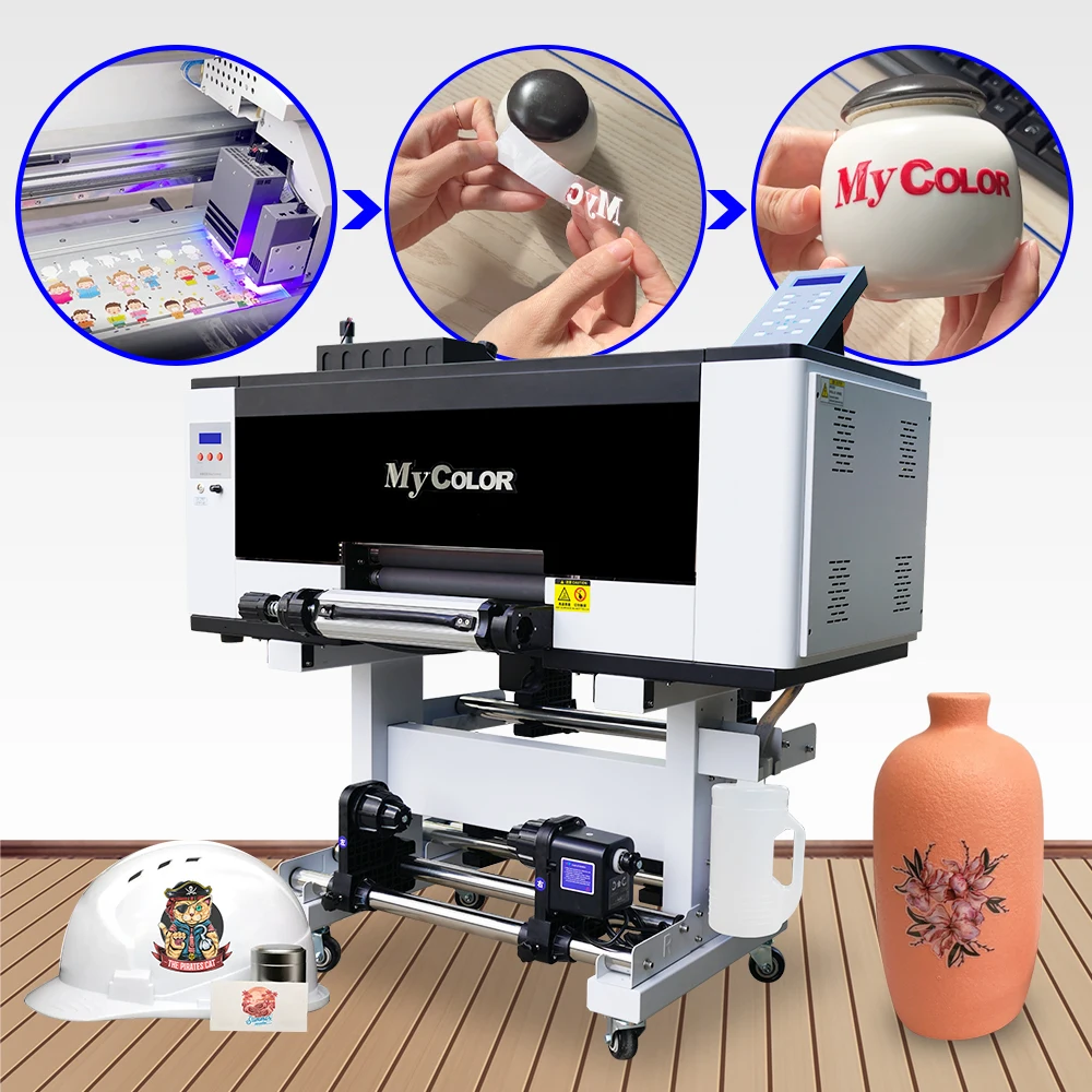 A3 UV DTF Printer crystal sticker head F1080A1 small uv dtf plotter 30cm film transfer uv dtf printer with laminator