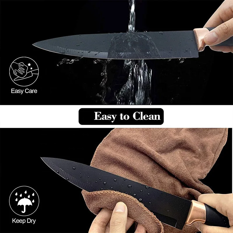 RUITAI Wholesales high quality kitchen chef knifes 6 piece set with plastic block