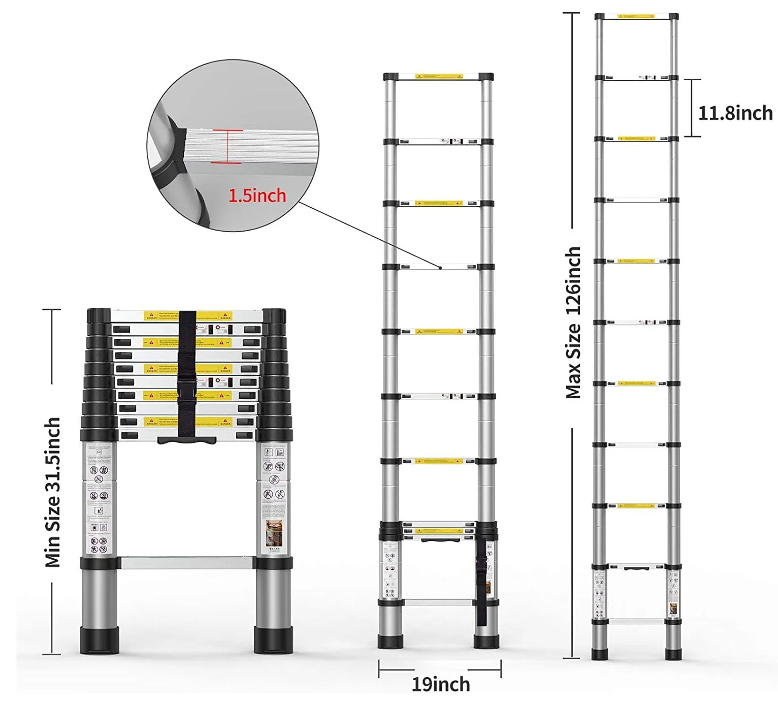 Super Telescopic Ladder Scaffoldings Folding Ladders En131/ Ce