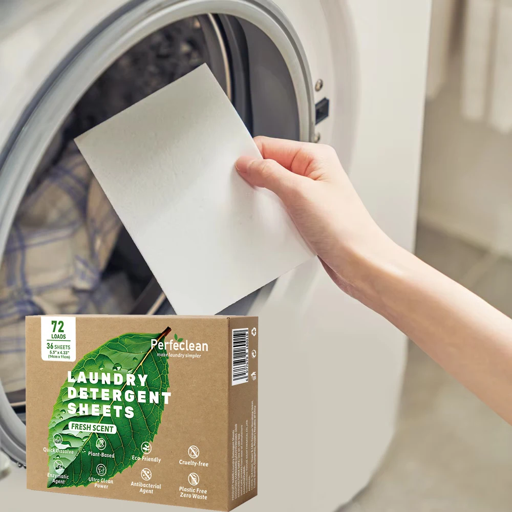 New Tech Laundry Detergent Sheets Super Concentrated Solid Biodegradable Formula Eco Friendly Laundry Strips