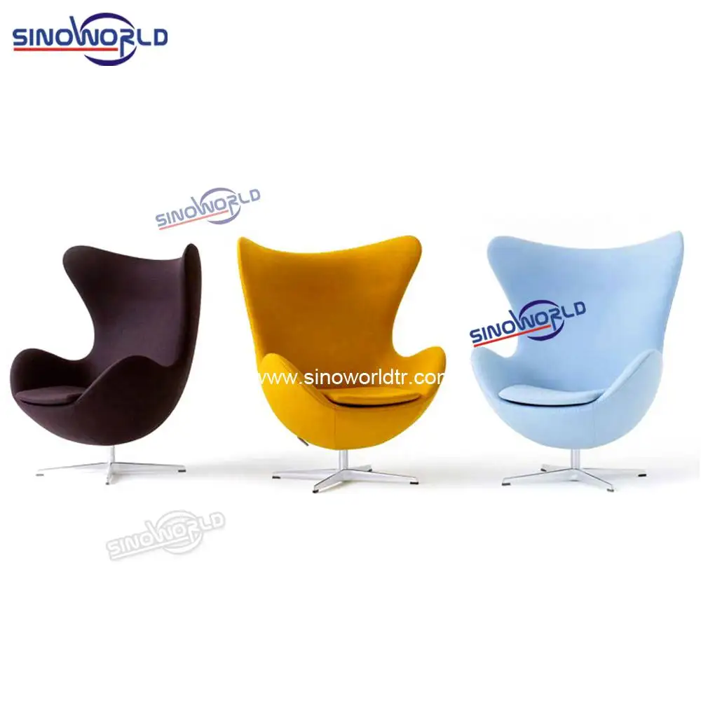 
Foshan Furniture Aviator Armchair living room furniture Patchwork fabric Egg Swivel Accent Chair 