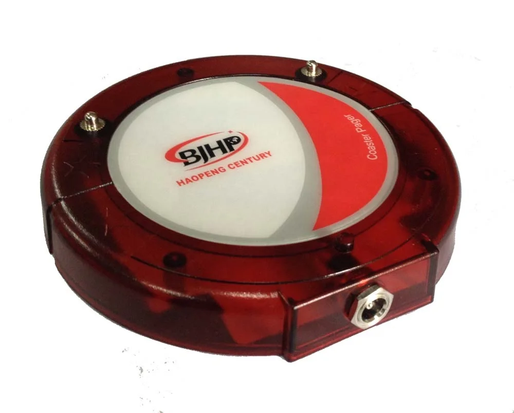 Smart restaurant vibrating alphanumeric coaster pager  wireless ordering system